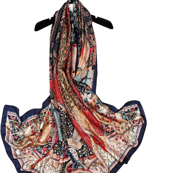 Fashion Scarves Scarf 100% Silk Feeling Scarf Silk Like Scarves Long Lightweight - Picture 1 of 7